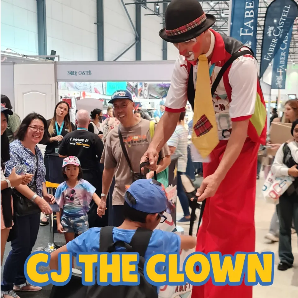 CJ the Clown stilt walking